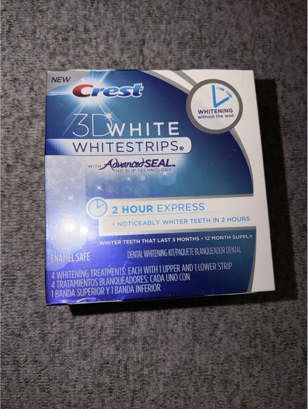 NEW Crest 3D White 2 Hour Express Whitestrips Kit New 12 Month Supply
